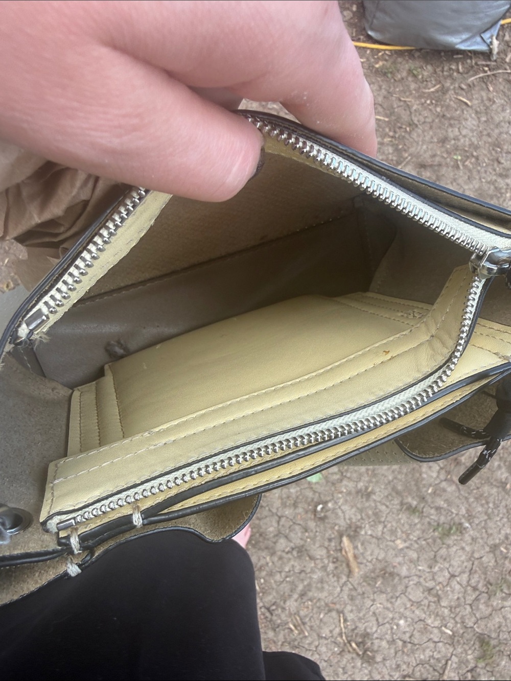 rag & bone Perforated Leather Crossbody in Light Taupe and Tan Trim - Picture 6 of 7